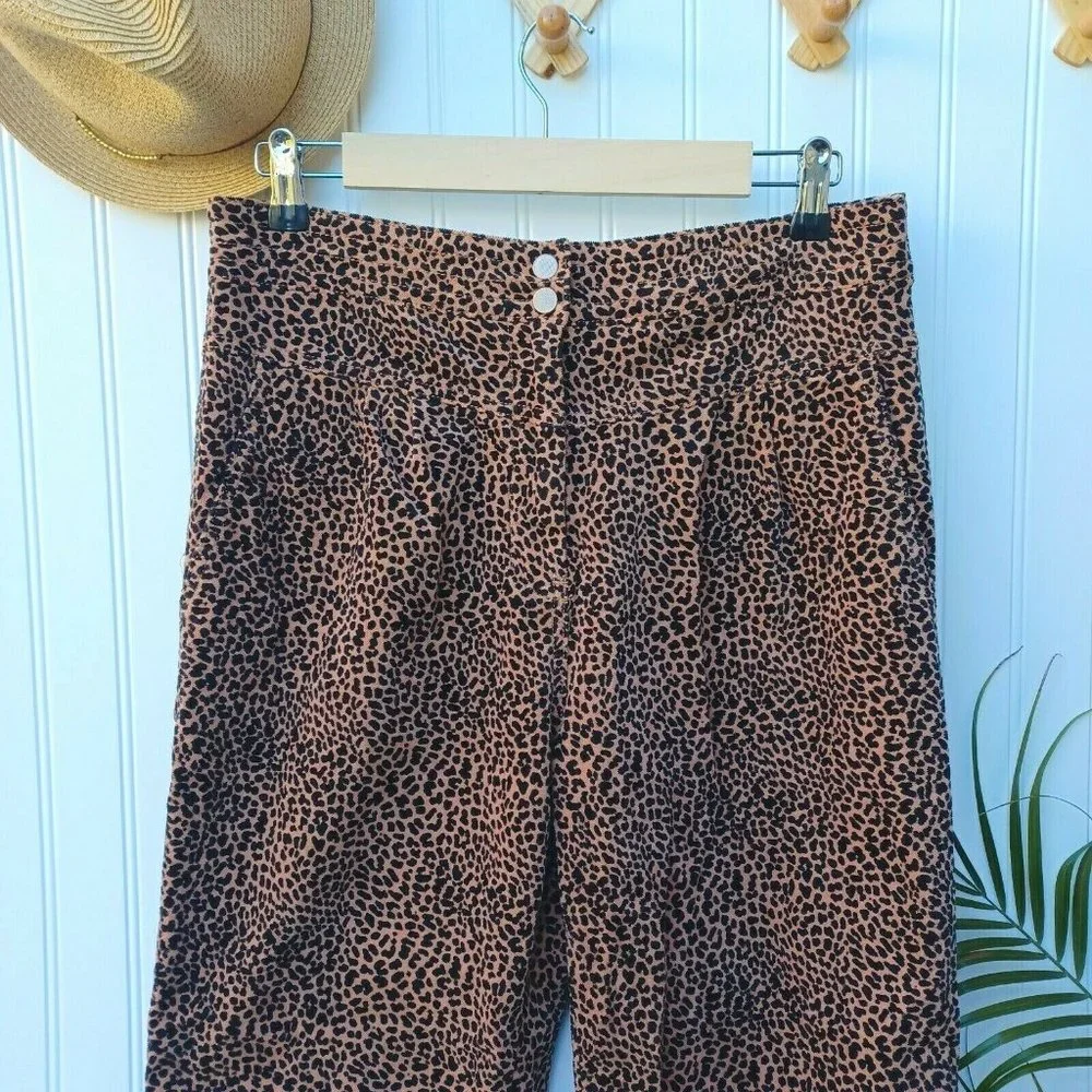 Anthropologie Kalea Corduroy  Jogger Trouser Pants Size M Cheetah Brown Black - Picture 3 of 12